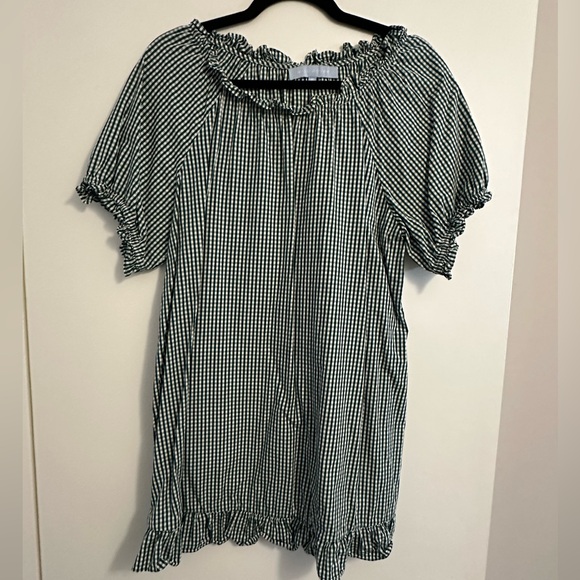 Hill House Teal Checkered Mini Dress - Picture 2 of 6